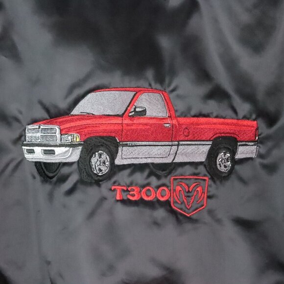 Vintage 90's America's Finest Jackets Men's L Dodge T300 Red Truck Bomber Coat - Picture 5 of 10